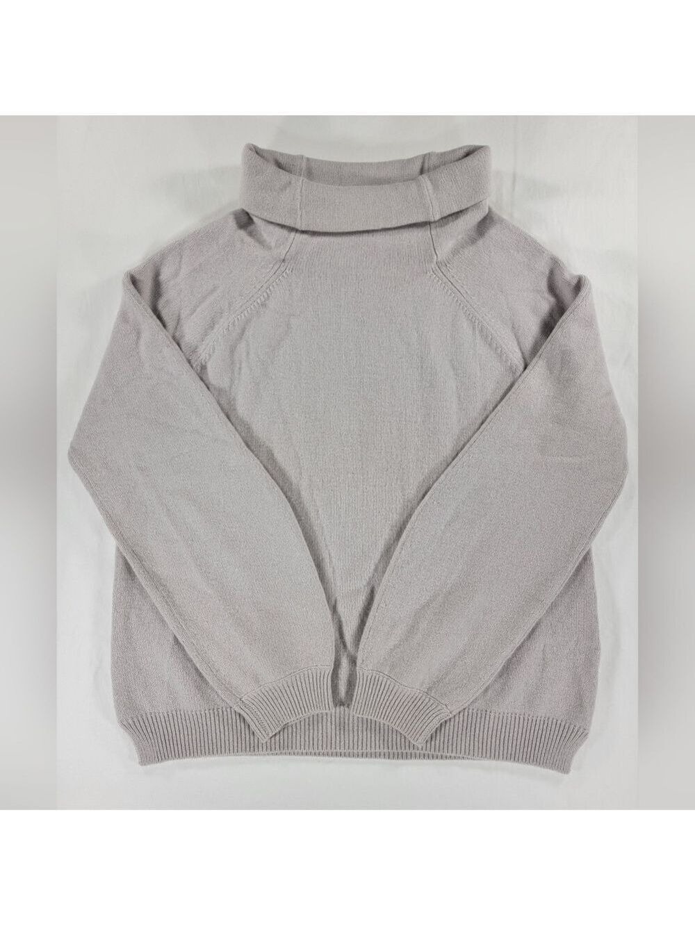 Allude Womens Cashmere Long Sleeves Turtleneck Roll Collar Sweater Gray Large